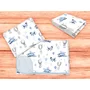 Lenjerie patut cu 3 piese, MimiNu, Cu cearceaf 120x60 cm, Din bumbac certificat Oeko Tex Standard 100, Cu paturica si pernuta, Blue Plane - 4