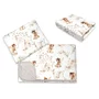 Lenjerie patut cu 3 piese, MimiNu, Cu cearceaf 120x60 cm, Din bumbac certificat Oeko Tex Standard 100, Cu paturica si pernuta, Fairy