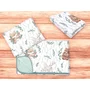 Lenjerie patut cu 3 piese, MimiNu, Cu cearceaf 120x60 cm, Din bumbac certificat Oeko Tex Standard 100, Cu paturica si pernuta, Lulu Natural - 2