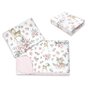 Lenjerie patut cu 3 piese, MimiNu, Cu cearceaf 120x60 cm, Din bumbac certificat Oeko Tex Standard 100, Cu paturica si pernuta, Sweet Deer Pink