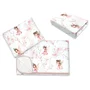 Lenjerie pat junior cu 3 piese, Qmini, Cu cearceaf 160x80 cm, Din bumbac certificat Oeko Tex Standard 100, Cu paturica si pernuta, Fairy Pink - 1