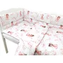 Lenjerie patut 3 piese, Qmini, Pentru patut 120x60 cm, Cu protectie laterala, Din bumbac certificat Oeko Tex Standard 100, Fairy Pink - 3