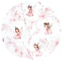 Lenjerie patut 3 piese, Qmini, Pentru patut 120x60 cm, Cu protectie laterala, Din bumbac certificat Oeko Tex Standard 100, Fairy Pink - 2