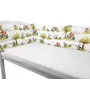 Lenjerie patut 3 piese, Qmini, Pentru patut 120x60 cm, Cu protectie laterala, Din bumbac certificat Oeko Tex Standard 100, Fox on bikes Natural - 3