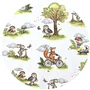 Lenjerie patut 3 piese, Qmini, Pentru patut 120x60 cm, Cu protectie laterala, Din bumbac certificat Oeko Tex Standard 100, Fox on bikes Natural - 6