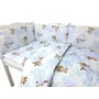 Lenjerie patut 3 piese, Qmini, Pentru patut 120x60 cm, Cu protectie laterala, Din bumbac certificat Oeko Tex Standard 100, Sky Adventure - 2