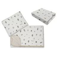 Lenjerie patut cu 3 piese, MimiNu, Cu cearceaf 120x60 cm, Din bumbac certificat Oeko Tex Standard 100, Cu paturica si pernuta, Leaves