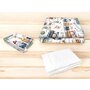 Lenjerie patut cu 3 piese, MimiNu, Cu cearceaf 120x60 cm, Din bumbac certificat Oeko Tex Standard 100, Cu pilota si husa pilota, 135x100 cm, Design, Zoo in train - 2
