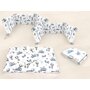 Lenjerie patut cu 5 piese, MimiNu, Cu cearceaf 120x60 cm, Pilota, Pernuta, 2 aparatori, Din bumbac certificat Oeko Tex Standard 100, Blue Plane - 2