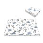 Lenjerie patut cu 5 piese, MimiNu, Cu cearceaf 120x60 cm, Pilota, Pernuta, 2 aparatori, Din bumbac certificat Oeko Tex Standard 100, Blue Plane - 4