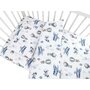 Lenjerie patut cu 5 piese, MimiNu, Cu cearceaf 120x60 cm, Pilota, Pernuta, 2 aparatori, Din bumbac certificat Oeko Tex Standard 100, Blue Plane - 3