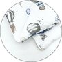 Lenjerie patut cu 5 piese, MimiNu, Cu cearceaf 120x60 cm, Pilota, Pernuta, 2 aparatori, Din bumbac certificat Oeko Tex Standard 100, Blue Plane - 5