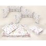 Lenjerie patut cu 5 piese, MimiNu, Cu cearceaf 120x60 cm, Pilota, Pernuta, 2 aparatori, Din bumbac certificat Oeko Tex Standard 100, Sweet Deer Pink - 2