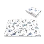 Lenjerie patut cu 3 piese, MimiNu, Cu cearceaf 120x60 cm, Pilota, Pernuta, Din bumbac certificat Oeko Tex Standard 100, Blue Plane - 1