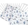 Lenjerie patut cu 3 piese, MimiNu, Cu cearceaf 120x60 cm, Pilota, Pernuta, Din bumbac certificat Oeko Tex Standard 100, Blue Plane - 3