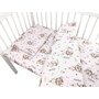 Lenjerie patut cu 3 piese, MimiNu, Cu cearceaf 120x60 cm, Pilota, Pernuta, Din bumbac certificat Oeko Tex Standard 100, Design, Little Ballerina Pink - 3