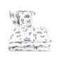 Lenjerie patut cu 3 piese, MimiNu, Pentru patut 120x60 cm, Cu protectie laterala, Din bumbac certificat Oeko Tex Standard 100, Blue Plane