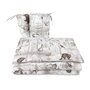 Lenjerie patut cu 3 piese, MimiNu, Pentru patut 120x60 cm, Cu protectie laterala, Din bumbac, Din bumbac certificat Oeko Tex Standard 100, Design, Woodland