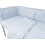 Lenjerie patut cu 3 piese, MimiNu, Pentru patut 120x60 cm, Cu volanase, Cu protectie laterala, Din bumbac certificat Oeko Tex Standard 100, Colectia Royal, Blue - 3