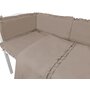 Lenjerie patut cu 3 piese, MimiNu, Pentru patut 120x60 cm, Cu volanase, Cu protectie laterala, Din bumbac certificat Oeko Tex Standard 100, Colectia Royal, Mocha - 2