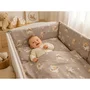 Lenjerie patut cu 5 piese, MimiNu, Pentru patut 120x60 cm, Cu pilota si perna, Din bumbac certificat Oeko Tex Standard 100, Bedtime story beige - 4