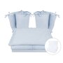 Lenjerie patut cu 6 piese, MimiNu, Pentru patut 120x60 cm, Cu volanase, Cu pilota si perna, Cu doua aparatori laterale, Din bumbac certificat Oeko Tex Standard 100, Colectia Royal, Blue - 1