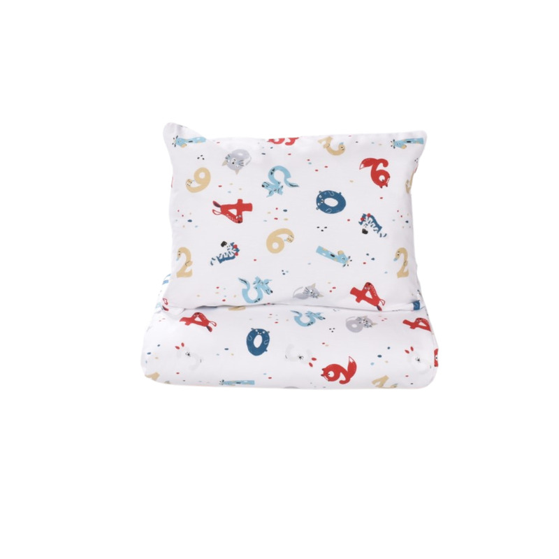 Lenjerie patut gradinita 3 piese patut stivuibil bumbac 100% model cifre