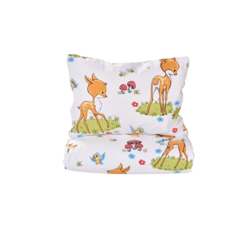 Lenjerie patut gradinita 5 piese bumbac 100% model caprioare