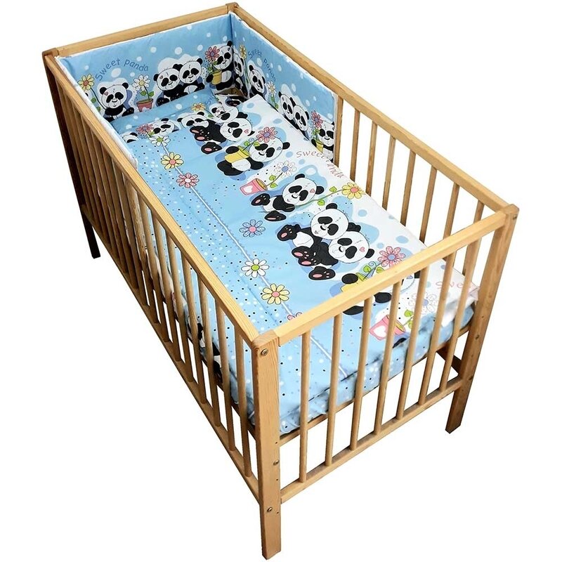 Hubners - lenjerie patut sweet panda 4 piese albastru
