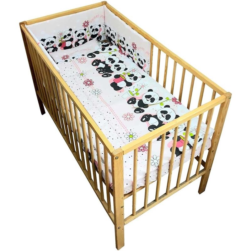 Hubners - lenjerie patut sweet panda 4 piese roz