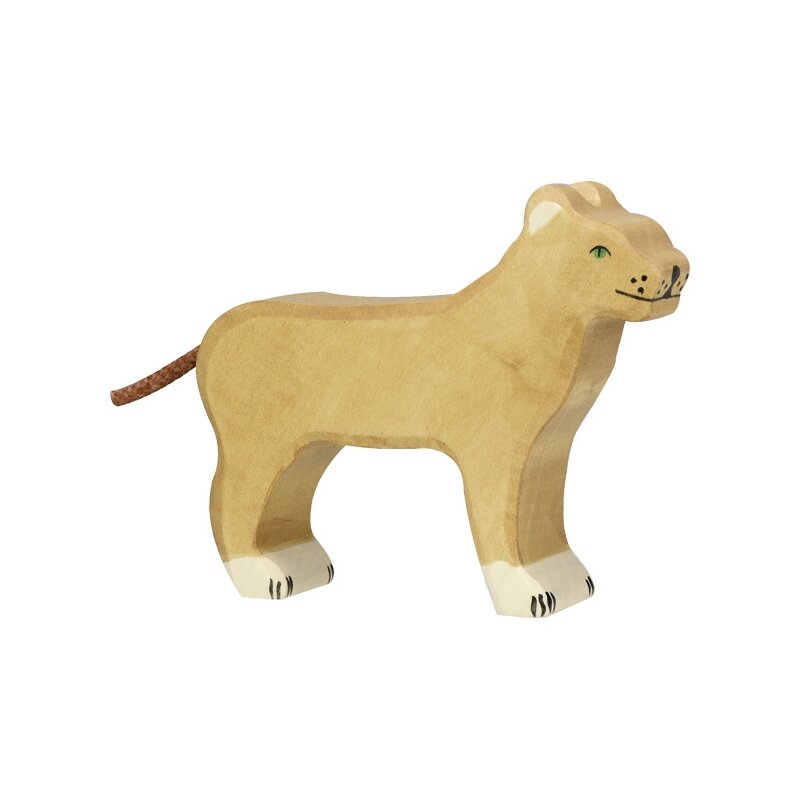 Goki - figurina leoaica din lemn de artar si fag