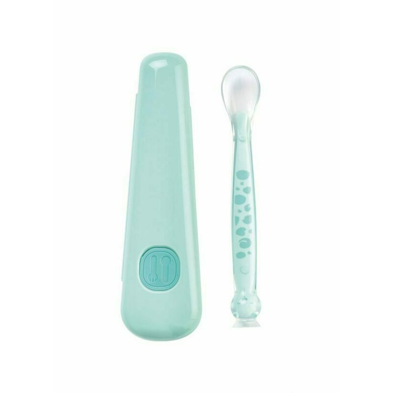 Saro baby - lingurita soft & fun cu suport pentru depozitare din silicon