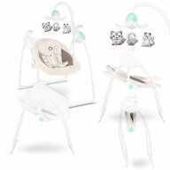 Lionelo - Balansoar Robin Electric, Cu carusel electric si proiector, Cu melodii, Cu senzor plans, Cu balansare, 68x68 cm, Bej