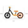 Lionelo - Bicicleta usoara fara pedale Alex, Cu ghidon si sa reglabile, Greutate 3.3 Kg, Cu roti din spuma EVA, 12 inch, Orange - 7