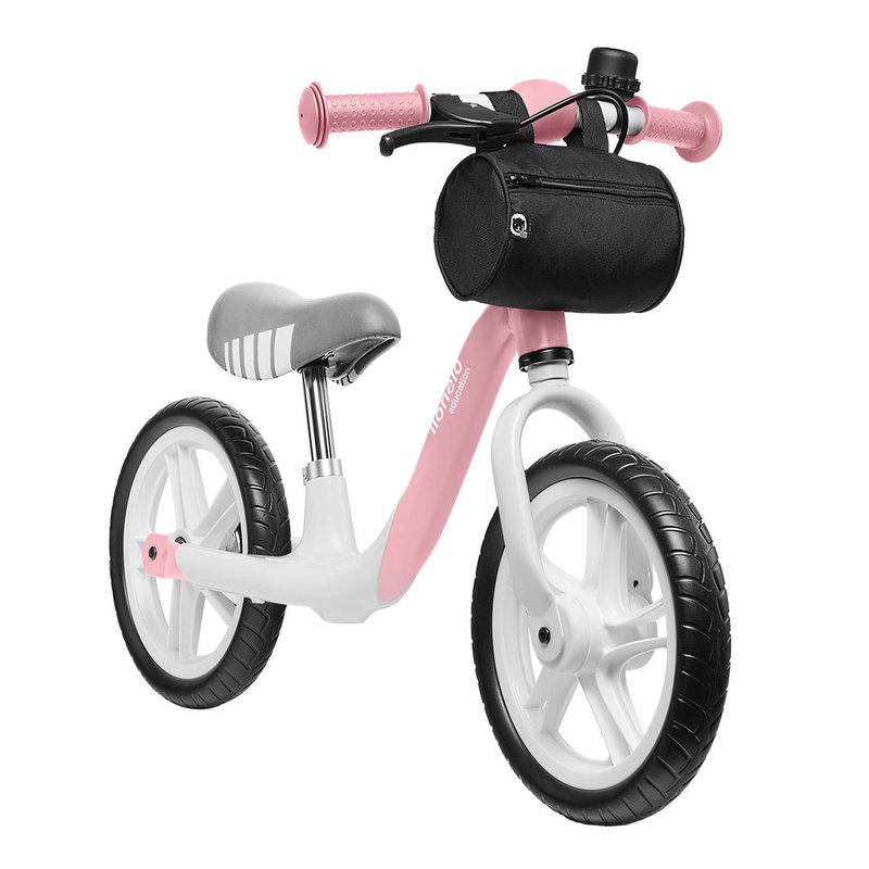 Bicicleta Fara Pedale Bebelusi 39 Lionelo - Bicicleta fara pedale Arie, Cu claxon, Saculet pentru depozitare, Roti din spuma Eva, 12 inch, Bubblegum