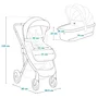 Carucior 2 in 1, Lionelo, Amber, Cadru aluminiu, Cu landou intarit si salteluta moale, Reversibil, Maner ajustabil, Huse pentru picioare, ploaie, Plasa de tantari, Geanta parinti, Pana la 22 kg, EN1888-1, EN1888-2, EN1466, Negru - 48