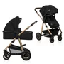 Carucior 2 in 1, Lionelo, Amber, Cadru aluminiu, Cu landou intarit si salteluta moale, Reversibil, Maner ajustabil, Huse pentru picioare, ploaie, Plasa de tantari, Geanta parinti, Pana la 22 kg, EN1888-1, EN1888-2, EN1466, Negru - 1