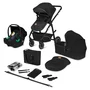 Carucior 3 in 1, Lionelo, Bianka, Transformabil, Cadru aluminiu, Cu landou si salteluta moale, Cu scoica auto, Cu multiple accesorii, Sustine 22 kg, 0 luni+, EN1466:2014+AC:2015, EN1888, Negru - 1