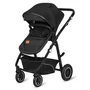Carucior 3 in 1, Lionelo, Bianka, Transformabil, Cadru aluminiu, Cu landou si salteluta moale, Cu scoica auto, Cu multiple accesorii, Sustine 22 kg, 0 luni+, EN1466:2014+AC:2015, EN1888, Negru - 4
