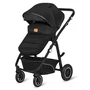 Carucior 3 in 1, Lionelo, Bianka, Transformabil, Cadru aluminiu, Cu landou si salteluta moale, Cu scoica auto, Cu multiple accesorii, Sustine 22 kg, 0 luni+, EN1466:2014+AC:2015, EN1888, Negru - 5
