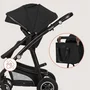 Carucior 3 in 1, Lionelo, Bianka, Transformabil, Cadru aluminiu, Cu landou si salteluta moale, Cu scoica auto, Cu multiple accesorii, Sustine 22 kg, 0 luni+, EN1466:2014+AC:2015, EN1888, Negru - 34
