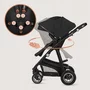 Carucior 3 in 1, Lionelo, Bianka, Transformabil, Cadru aluminiu, Cu landou si salteluta moale, Cu scoica auto, Cu multiple accesorii, Sustine 22 kg, 0 luni+, EN1466:2014+AC:2015, EN1888, Negru - 38