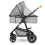 Lionelo - Carucior Amber, 2 in 1, Cadru aluminiu, Cu landou intarit si salteluta moale, Reversibil, Maner ajustabil, Huse pentru picioare, ploaie, Plasa de tantari, Geanta parinti, Pana la 22 kg, EN1888-1, EN1888-2, EN1466, Gri deschis - 23