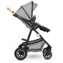 Lionelo - Carucior Amber, 2 in 1, Cadru aluminiu, Cu landou intarit si salteluta moale, Reversibil, Maner ajustabil, Huse pentru picioare, ploaie, Plasa de tantari, Geanta parinti, Pana la 22 kg, EN1888-1, EN1888-2, EN1466, Gri deschis - 35