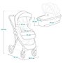 Carucior 2 in 1, Lionelo, Amber, Cadru aluminiu, Cu landou intarit si salteluta moale, Reversibil, Maner ajustabil, Huse pentru picioare, ploaie, Plasa de tantari, Geanta parinti, Pana la 22 kg, EN1888-1, EN1888-2, EN1466, Gri inchis - 66