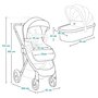 Carucior 2 in 1, Lionelo, Amber, Editie limitata Lovin', Cadru aluminiu, Cu landou intarit si salteluta moale, Reversibil, Maner ajustabil, Huse pentru picioare, ploaie, Plasa de tantari, Geanta parinti, Pana la 22 kg, EN1888-1, EN1888-2, EN1466, Negru - 46