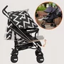 Carucior sport, Lionelo, Elia Oslo, Cu plasa de tantari, Suport de picioare reglabil, Spatar ajustabil in 4 pozitii, Capotina XXL, Pliere tip umbrela, Capacitate 15 kg, 6 luni+, EN 1888, Negru/Alb - 36