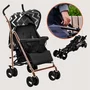 Carucior sport, Lionelo, Elia Oslo, Cu plasa de tantari, Suport de picioare reglabil, Spatar ajustabil in 4 pozitii, Capotina XXL, Pliere tip umbrela, Capacitate 15 kg, 6 luni+, EN 1888, Negru/Alb - 40