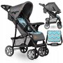 Lionelo - Carucior sport Emma Plus, Cu tavita, 2 Suporturi pentru pahar, Geanta accesorii, Conform cu standardul european de securitate EN1888-1, Blue Scandi - 2