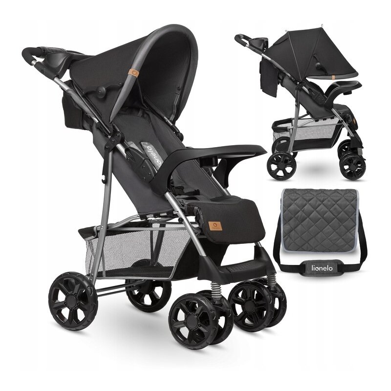 Carucior Sport Lionelo Julie 14 Lionelo - Carucior sport Emma Plus, Cu tavita, 2 Suporturi pentru pahar, Geanta accesorii, Stone